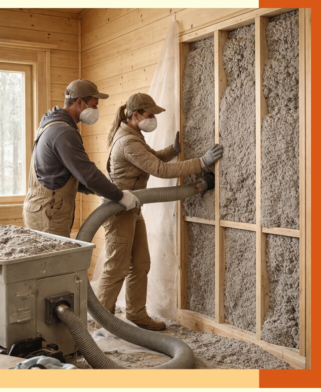 Утепление дачного дома эковатой в Нягани от 1477 руб./м2 — комплексно, ТепломастерНга