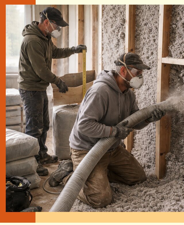 Утепление таунхауса эковатой в Нягани для максимально теплых стен