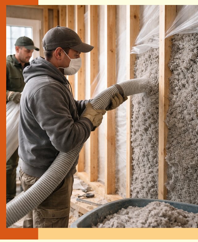 Утепление каркасного дома эковатой в Нягани — качественно и надолго