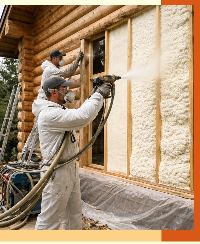 Утепление деревянного дома ППУ в Нягани от 4278 руб/м2 | ТепломастерНга — под ключ