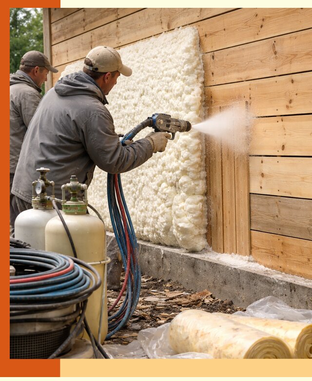 Утепление деревянного дома пенополиуретаном в Нягани