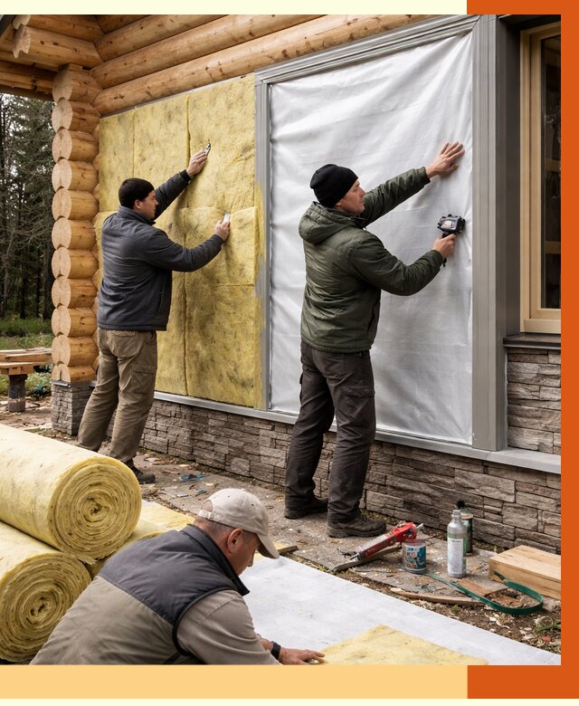 Утепление бревенчатого дома в Нягани от 7792 руб/м2 — заказать под ключ | ТепломастерНга