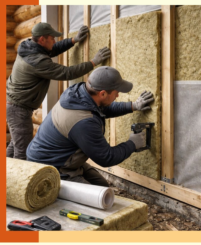 Утепление бревенчатого дома под ключ в Нягани