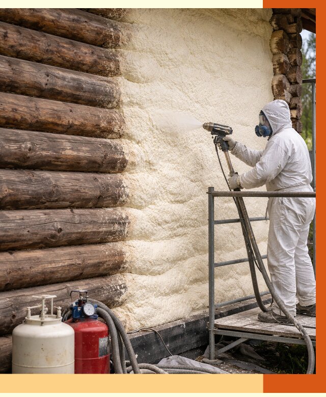 Утепление бревенчатого дома ППУ в Нягани под ключ от 6366 руб. | ТепломастерНга