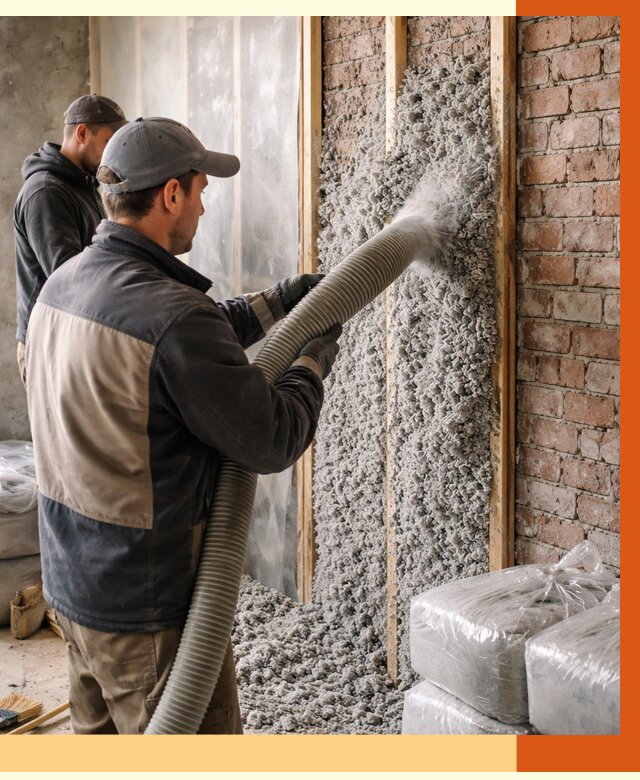 Утепление кирпичного дома эковатой в Нягани от 2394 руб./м² | ТепломастерНга