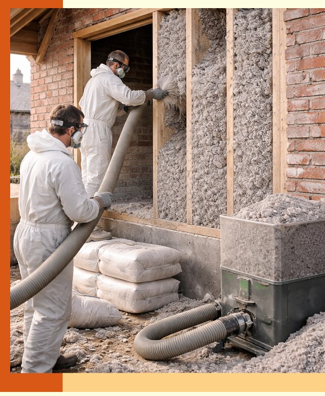 Утепление кирпичного дома эковатой в Нягани