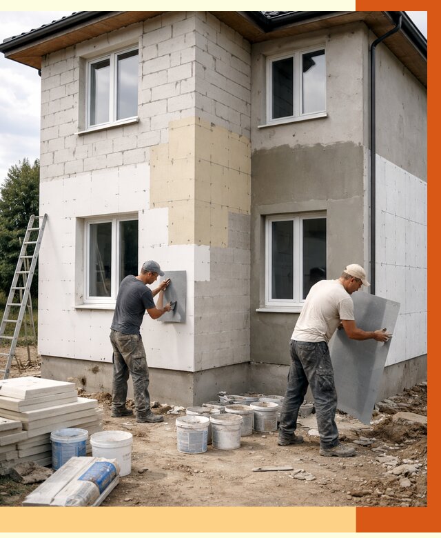 Утепление дома из газобетона в Нягани от 4278 руб./м² — заказать у ТепломастерНга