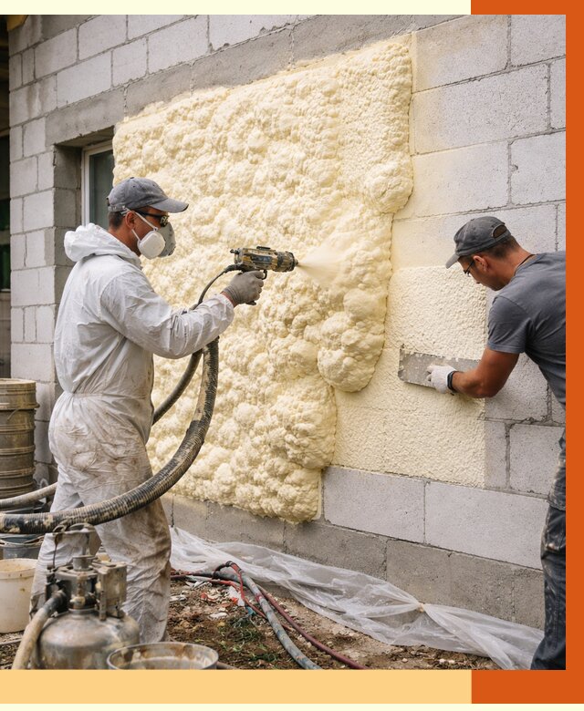 Утепление дома из газобетона ППУ в Нягани от 4889 руб./м² под ключ | ТепломастерНга