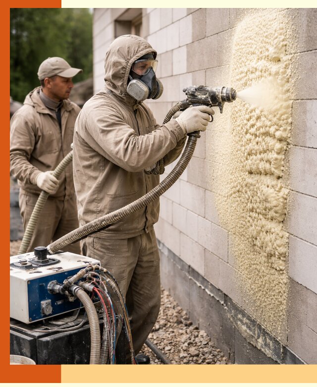 Утепление дома из газобетона ППУ в Нягани — надежная теплоизоляция