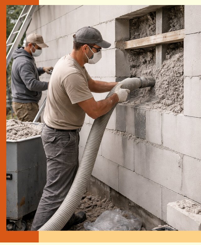 Утепление дома из газобетона эковатой в Нягани