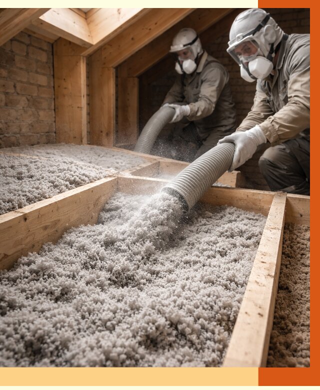 Утепление коттеджа эковатой в Нягани от 2547 руб./м² — комплексная задувка и монтаж | ТепломастерНга