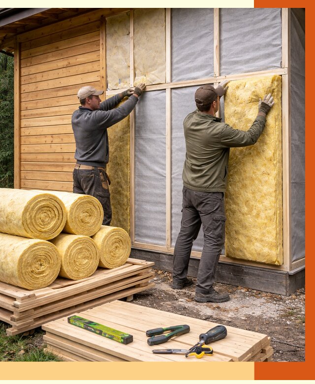 Утепление бани снаружи в Нягани от 86581 руб. под ключ | ТепломастерНга