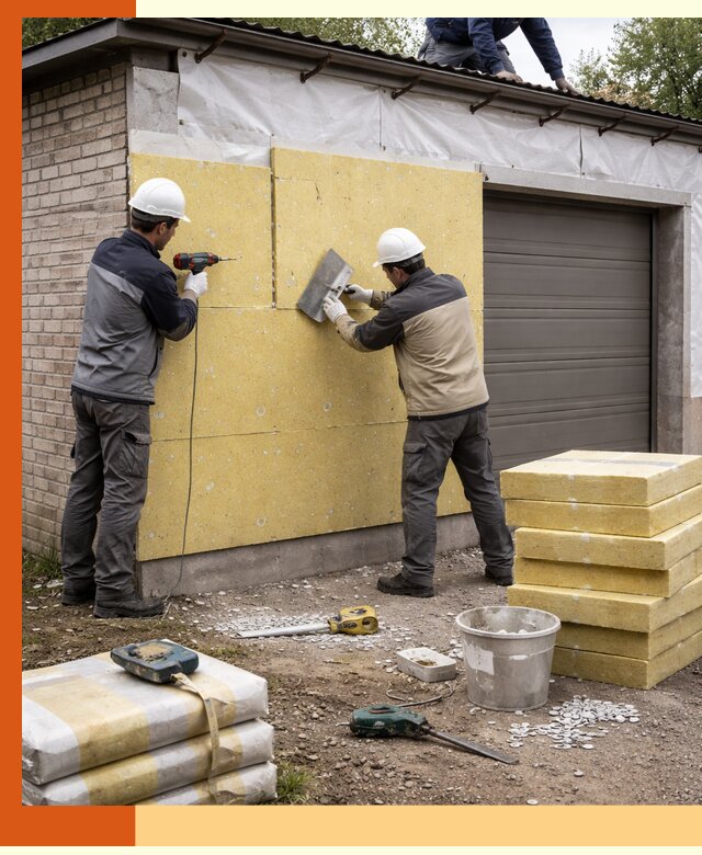 Утепление гаража снаружи в Нягани качественно и надёжно