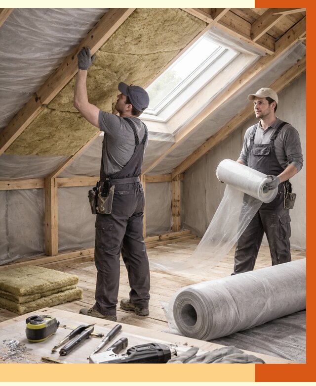 Утепление крыши изнутри мансарды в Нягани от 4278 руб./м² | ТепломастерНга