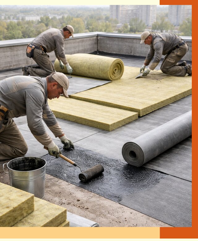 Утепление плоской крыши в Нягани от 7334 руб./м2 под ключ | ТепломастерНга