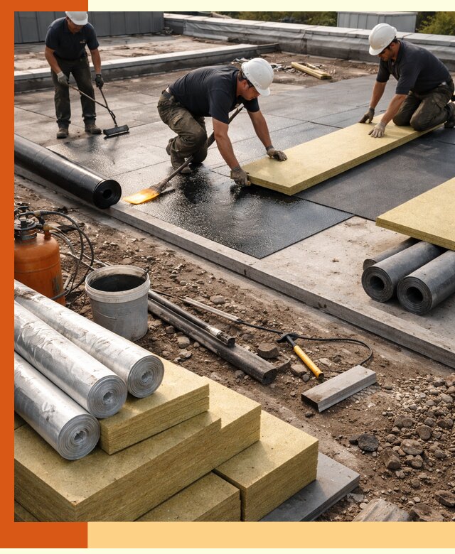 Утепление плоской крыши в Нягани — надежная теплоизоляция и герметизация