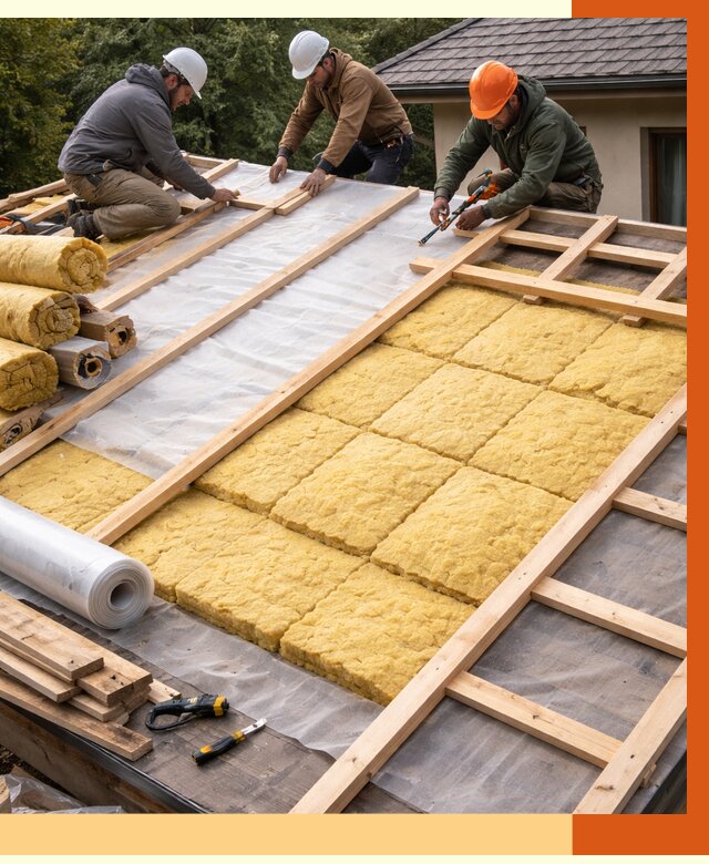 Утепление скатной крыши в Нягани от 1273 руб./м2 под ключ | ТепломастерНга