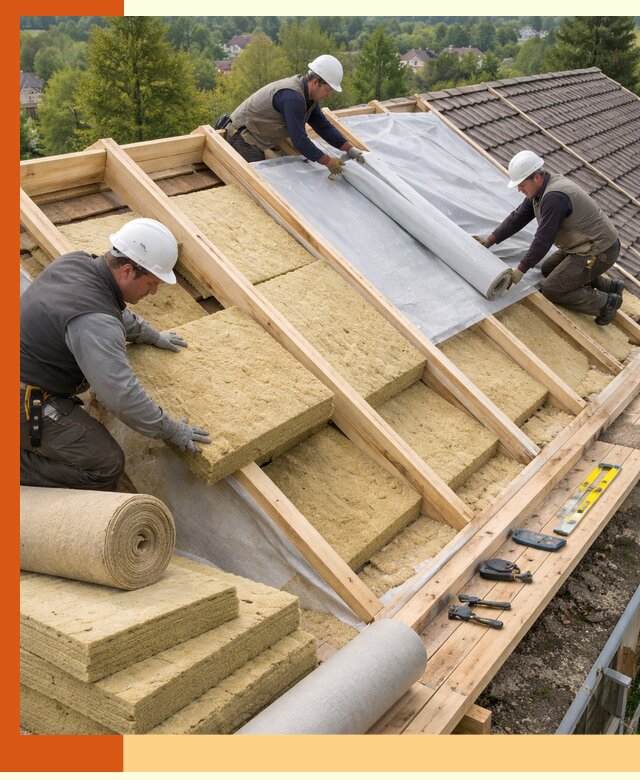 Утепление скатной крыши в Нягани качественно и надёжно