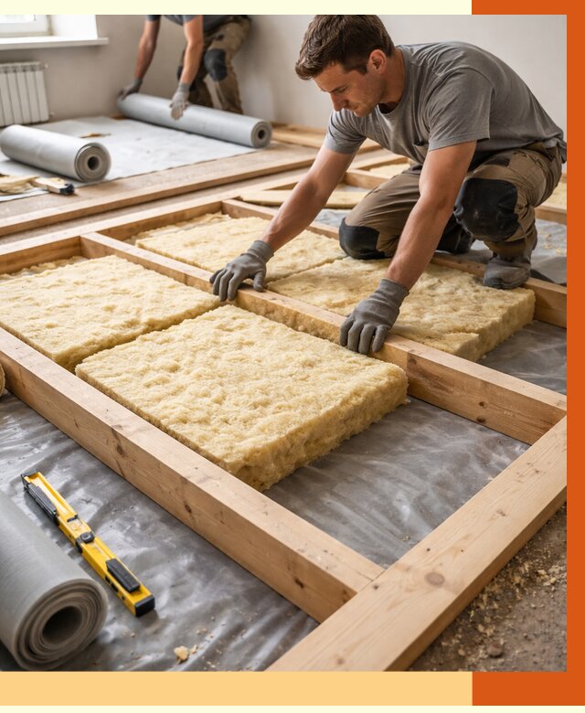 Утепление деревянного пола в Нягани от 1528 руб./м2 под ключ | ТепломастерНга