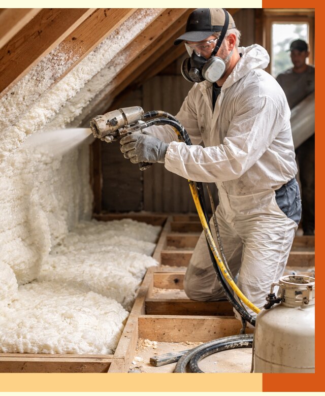 Утепление чердака ППУ в Нягани от 8780 руб./м2 — услуга под ключ | ТепломастерНга