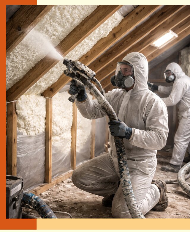 Утепление чердака пенополиуретаном (ППУ) в Нягани