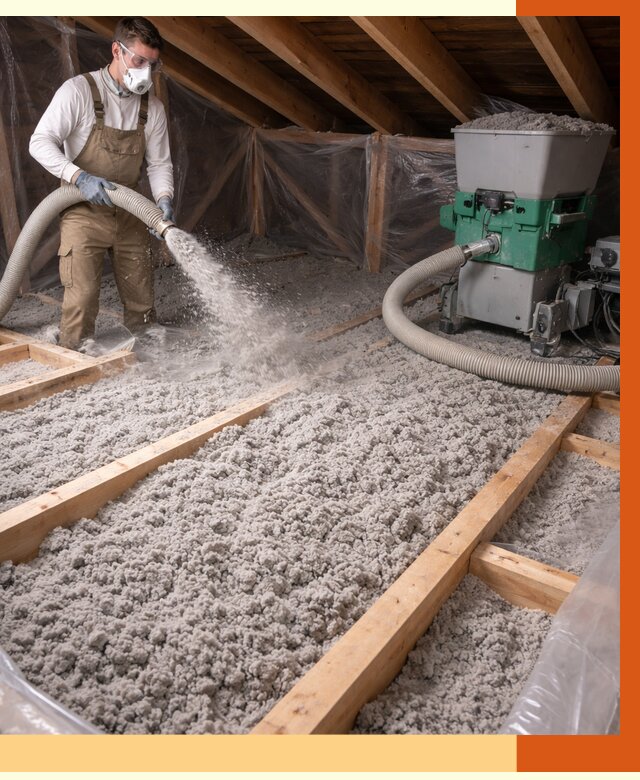 Утепление чердака эковатой в Нягани от 1477 руб/м2 — заказать у ТепломастерНга