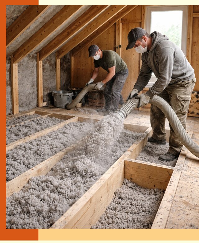 Утепление мансарды эковатой в Нягани с гарантией качества