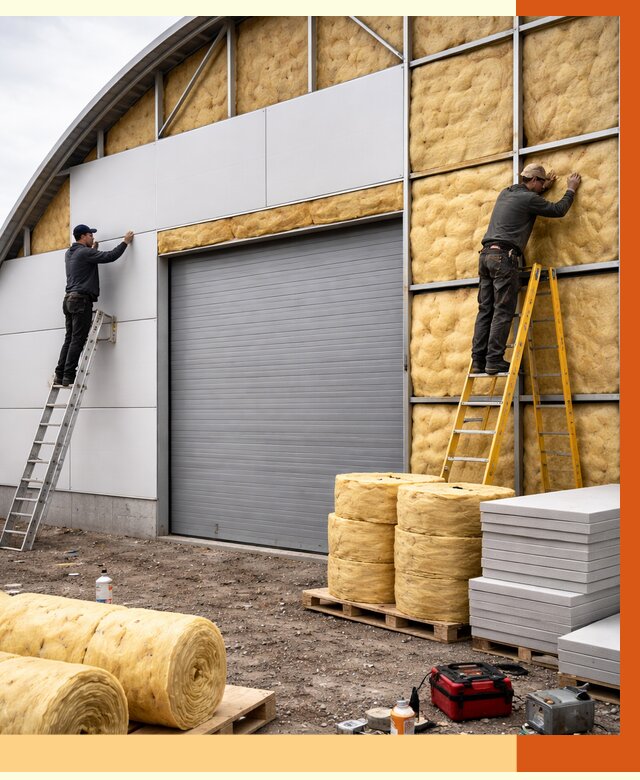 Утепление ангара пенополиуретаном в Нягани от 7334 руб./м² — комплекс от ТепломастерНга