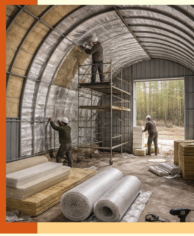 Утепление арочного ангара под ключ в Нягани
