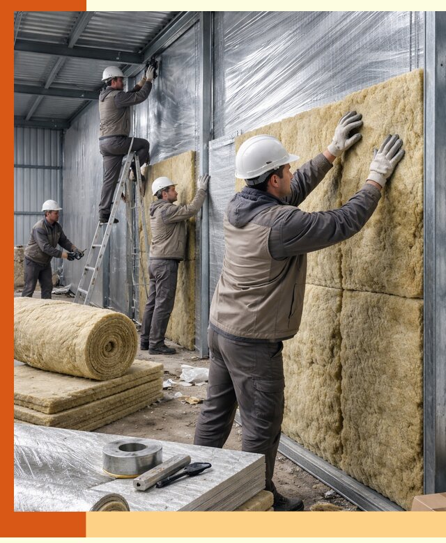 Утепление металлического склада в Нягани: теплоизоляция и герметизация