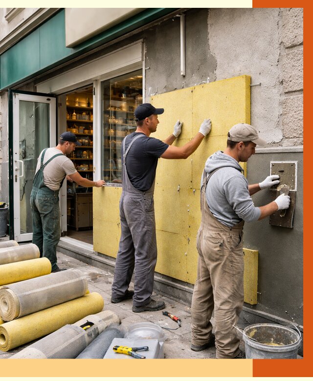 Утепление магазина в Нягани от 4584 руб/м2 — цена, стены и снаружи | ТепломастерНга