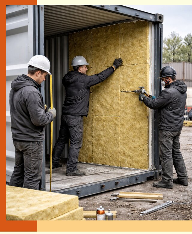 Утепление морского контейнера в Нягани: надежная теплоизоляция и защита