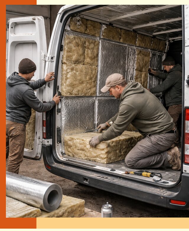 Утепление фургона в Нягани: профессиональная теплоизоляция и шумоизоляция