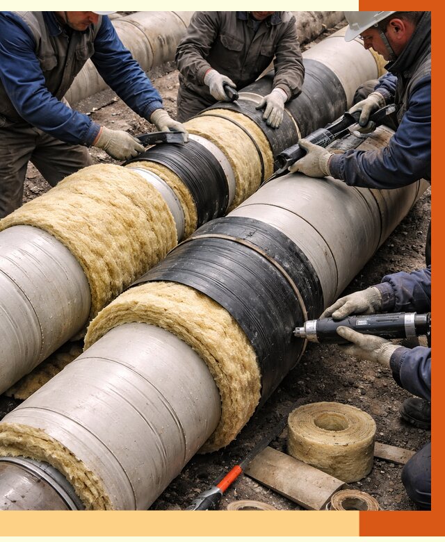 Утепление трубопровода в Нягани под ключ от 1884 руб. — надежно и выгодно | ТепломастерНга