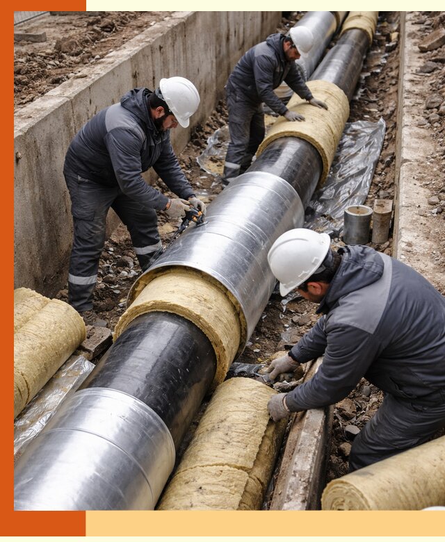 Утепление теплотрассы в Нягани: утеплительные работы и материалы