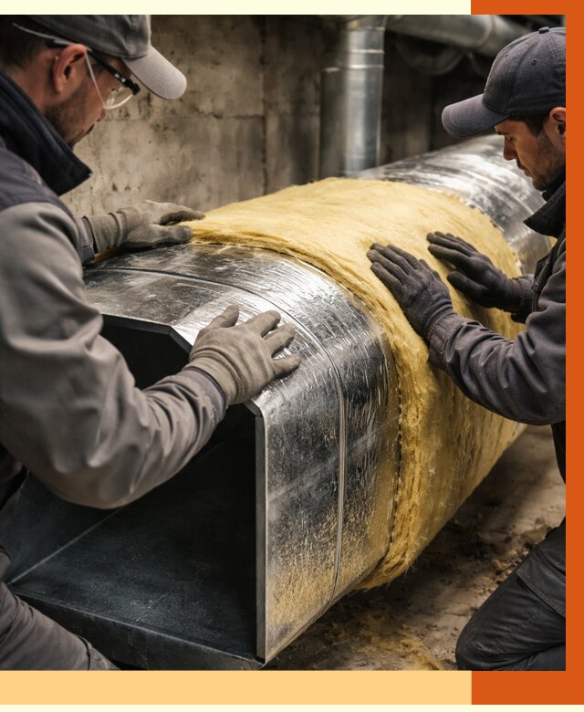 Утепление воздуховодов в Нягани от 4278 руб. — теплоизоляция вентиляции | ТепломастерНга