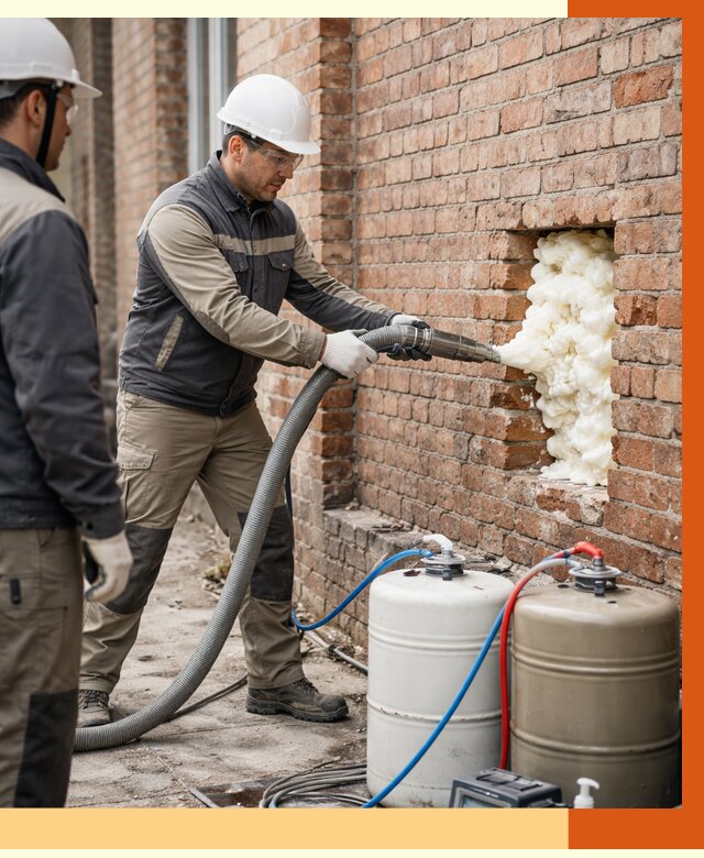 Заливка ППУ в пустоты кирпичной стены в Нягани от 2801 руб. | ТепломастерНга