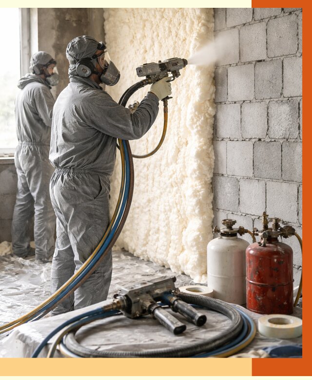 Утепление блочной стены ППУ в Нягани от 4329 руб./м² — ТепломастерНга