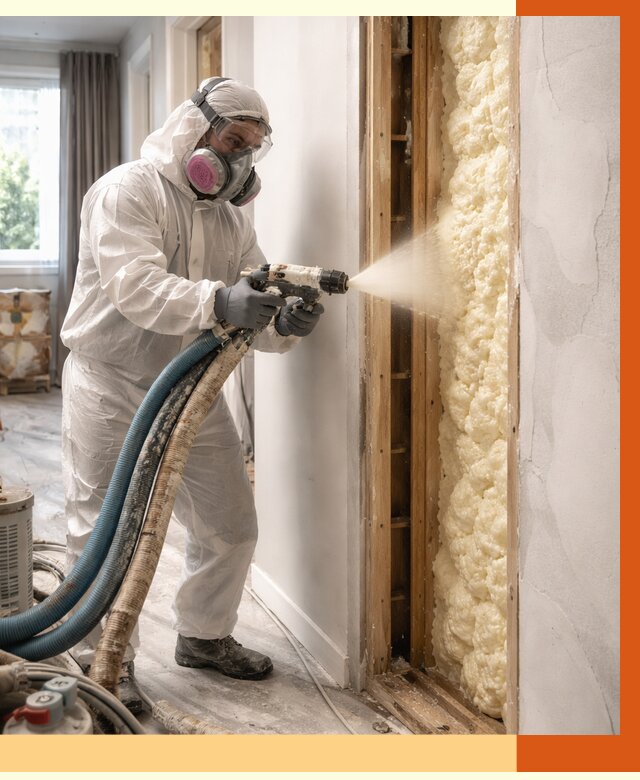 Межстеновое утепление ППУ в Нягани от 2801 руб/м2 — межстенное утепление под ключ | ТепломастерНга