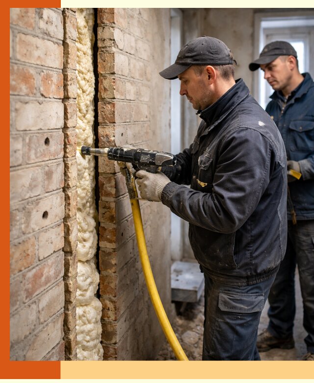 Межстеновое утепление пенополиуретаном в Нягани