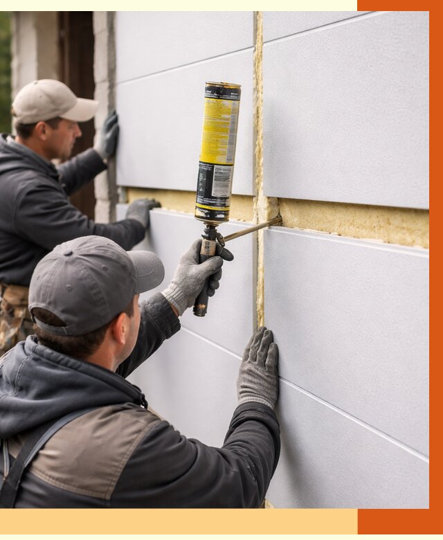 Утепление сэндвич панелей ППУ в Нягани от 4278 руб. за м2 | ТепломастерНга