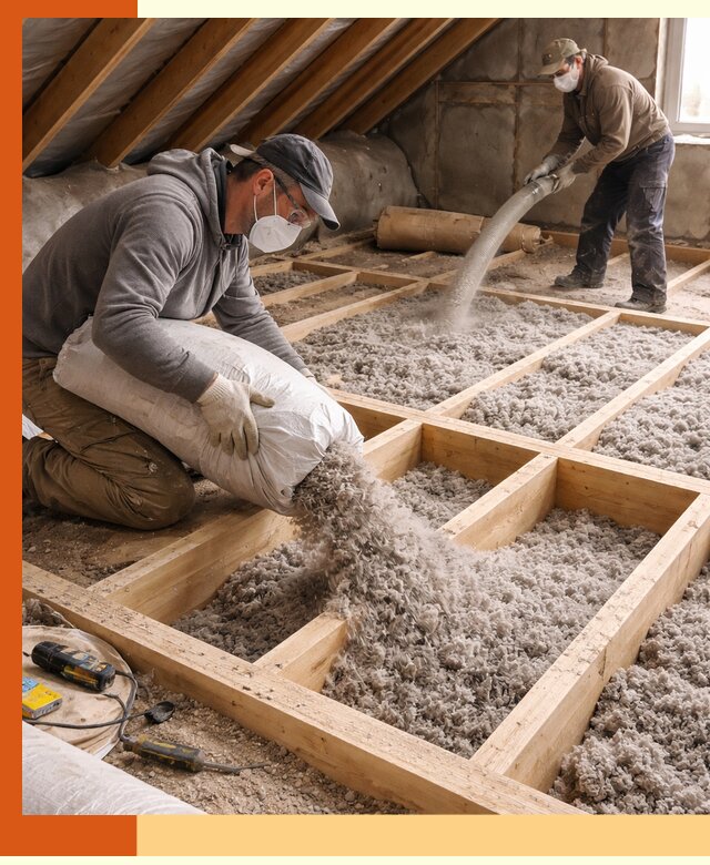 Заполнение полостей чердачного перекрытия в Нягани качественно и надёжно