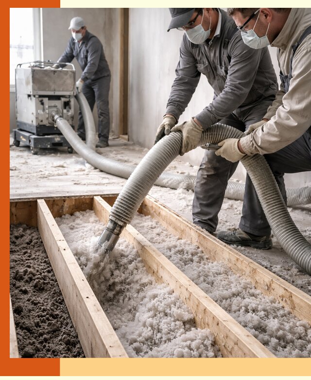 Заполнение полостей межэтажного перекрытия в Нягани эффективно и герметично