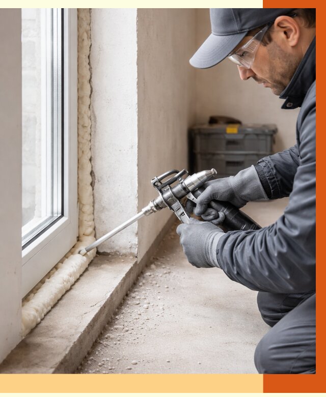 Герметизация стыков ППУ в Нягани от 1681 руб. за м2 — утепление примыканий под ключ | ТепломастерНга