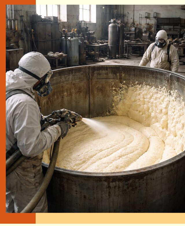 Заливка ппу в емкости с полной изоляцией и герметизацией в Нягани