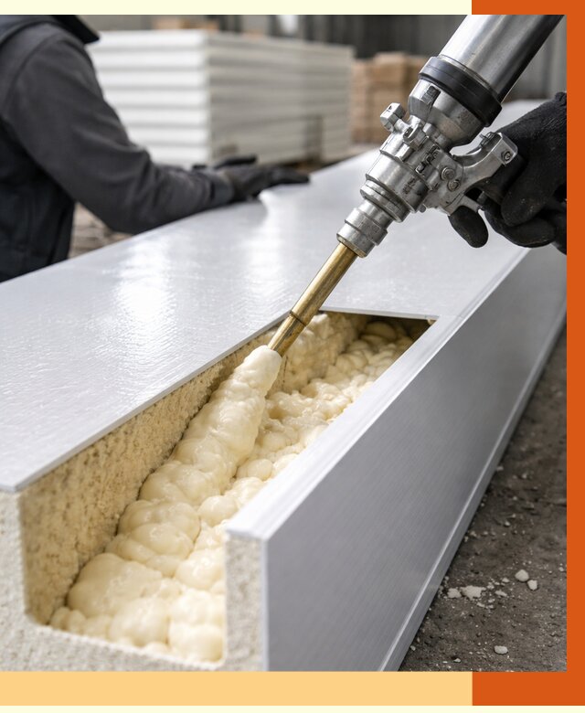 Заполнение пустот холодильных панелей в Нягани от 7640 руб. | ТепломастерНга