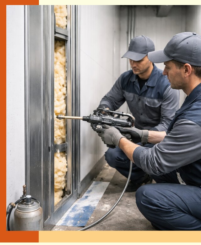 Заполнение пустот холодильных панелей в Нягани специализированной пеной