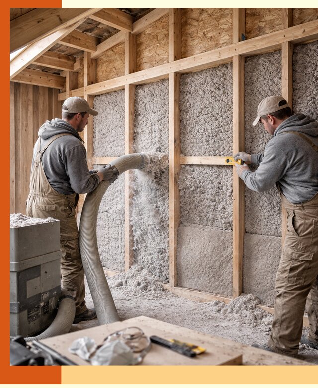 Утепление эковатой стен, потолков и перекрытий в Нягани