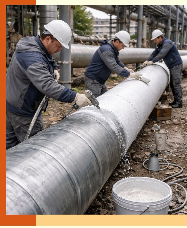 Утепление теплотрассы жидкой теплоизоляцией в Нягани