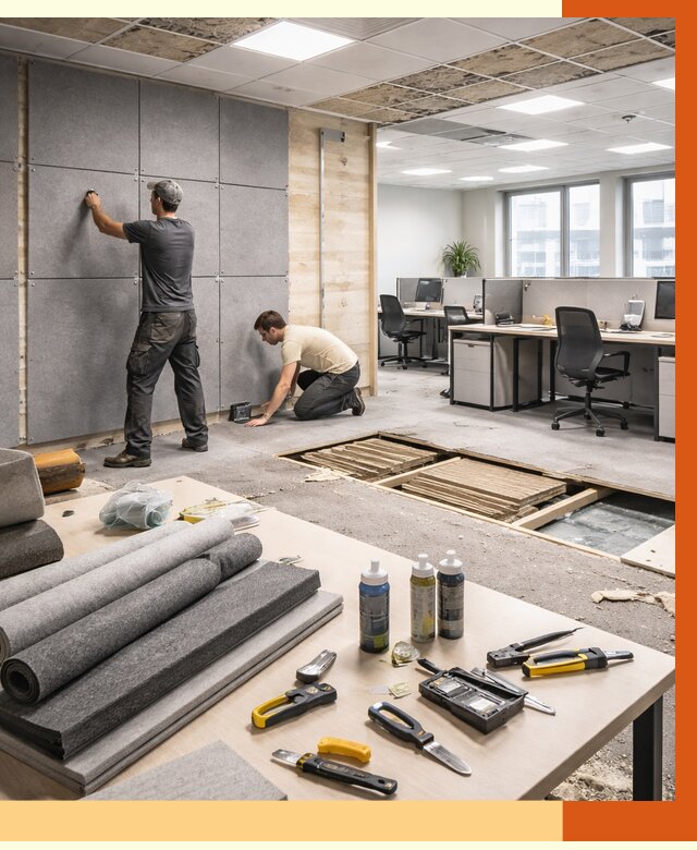 Профессиональная шумоизоляция офиса в Нягани от 6876 руб. за м2 | ТепломастерНга